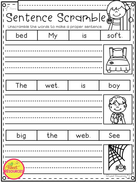 Sentence Scramble Worksheet