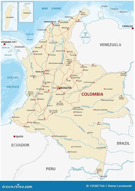 Colombia Information Map Cartoon Vector 98473839
