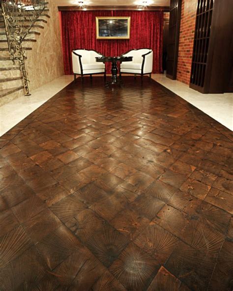 Then a protective finish is applied and you have yourself an end grain floor! End grain flooring, Flooring, Wood floors