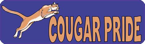 10in X 3in Cougar Pride Bumper Sticker Vinyl School Mascot Sports Decal
