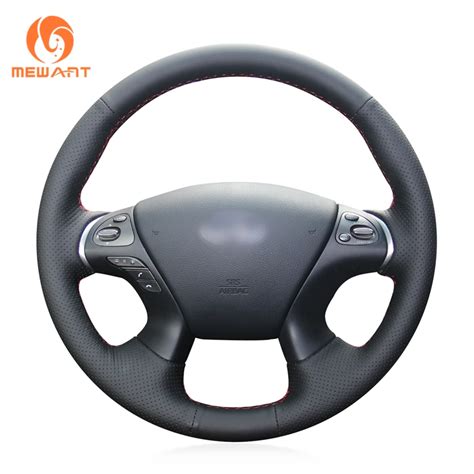 Mewant Black Artificial Leather Car Steering Wheel Cover For Infiniti