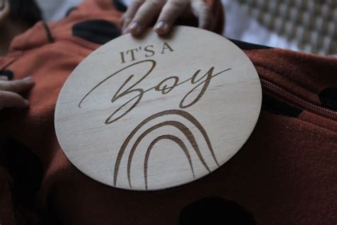 “its A Boy” “its A Girl” Raw Wooden Disc Foxx And Willow