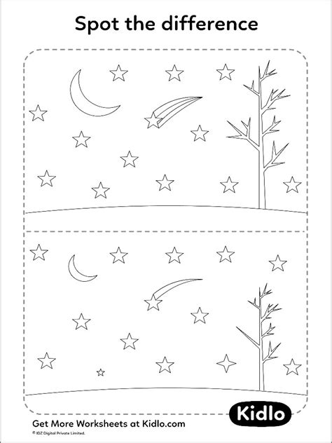 Spot The Difference Space Matching Activity Worksheet 02