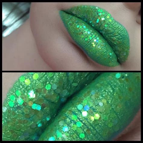 Instagram Glitter Lipstick Green Lipstick Green Lips