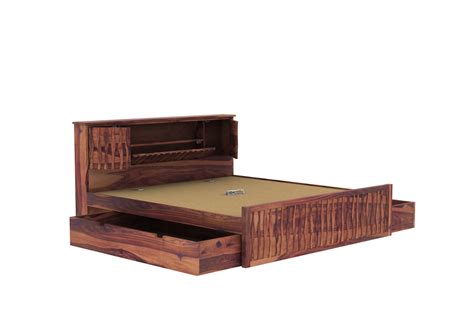 Buy Stack Bed With Storage King Size Teak Finish Online Urbanwood