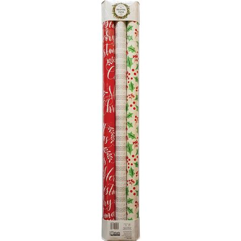 Christmas Wrapping Paper Rolls 70cmx3m 3 Pack Woolworths