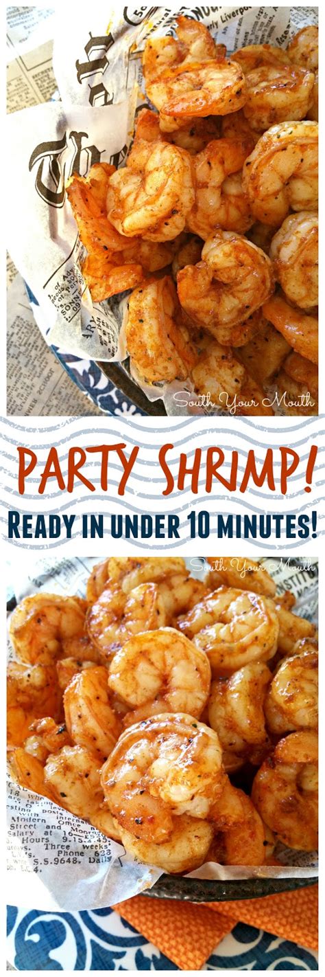 We like to eat it as a cold appetizer or grilled on the barbecue. South Your Mouth: Party Shrimp