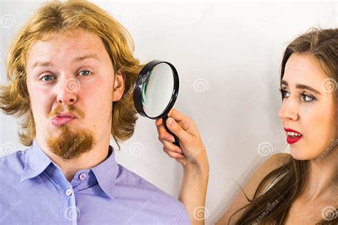 Woman Looking At Men Ear Stock Image Image Of Hygiene 115394637
