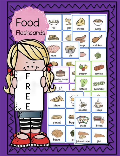 Free Complete Set Of Food Flashcards Food Flashcards Flashcards