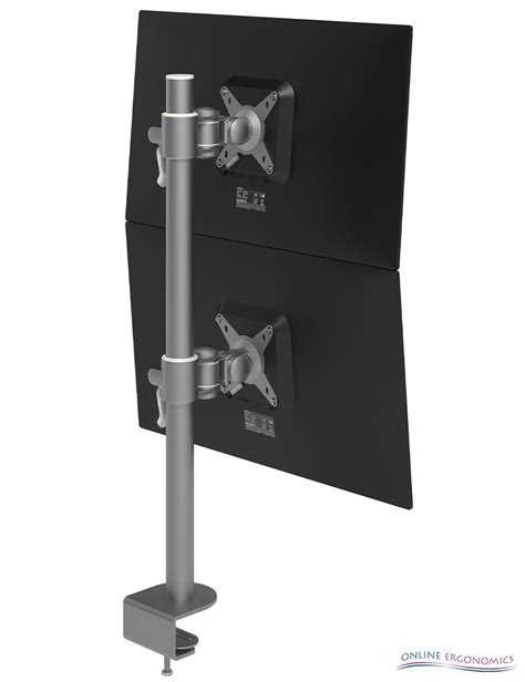 Vivo Dual Monitor Desk Stand Free Standing Lcd Mount Holds In Vertical