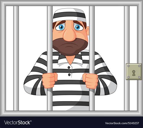 Prisoner Behind Bar Royalty Free Vector Image Vectorstock