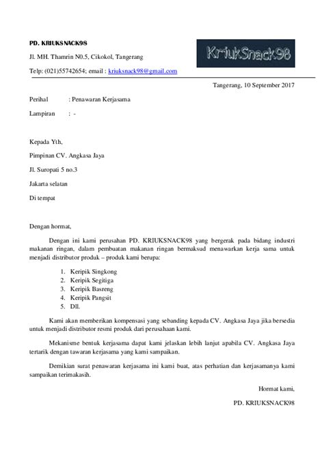 Contoh proposal kerja sama merupakan informasi berguna bagi pemilik usaha atau bisnis untuk mendapatkan modal tambahan dalam rangka pengajuan proposal kerja sama menawarkan banyak manfaat bagi pelaku bisnis. Contoh Proposal Penawaran Kerjasama Jamuan Makan - Contoh ...