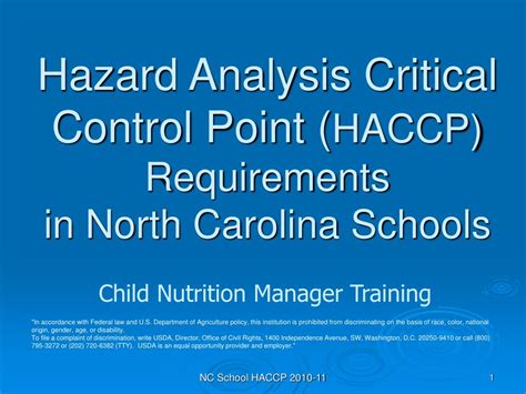 Ppt Hazard Analysis Critical Control Point Haccp Requirements In