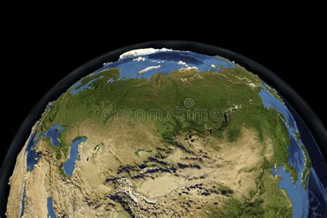 Planet Earth From Space Showing Russia Stock Illustration