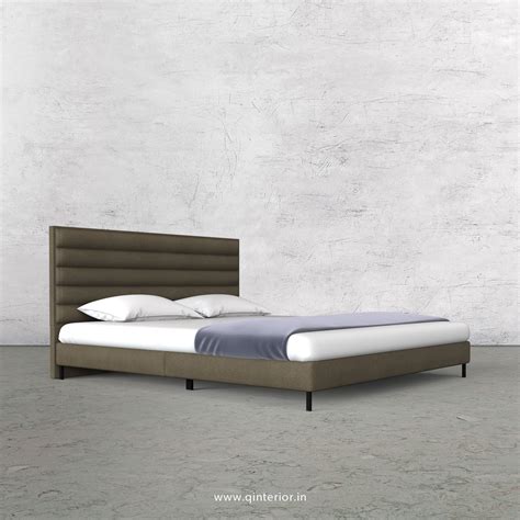 Crux King Size Bed In Fab Leather Fabric Kbd003 Fl06 In Rhino Brown