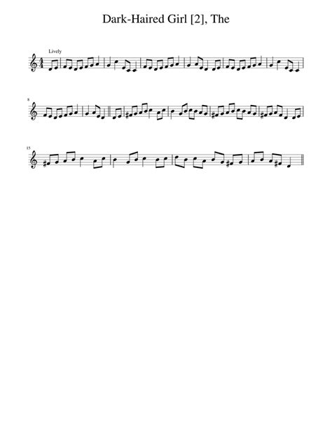 The Dark Haired Girl Sheet Music For Piano Solo