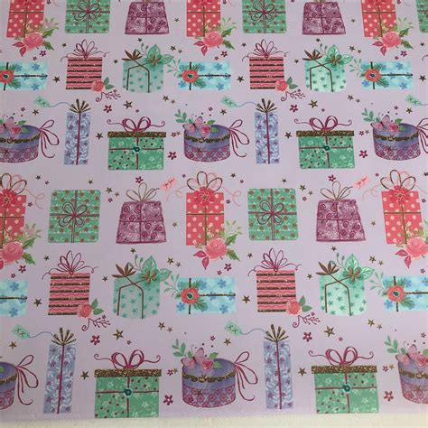 Ladies Birthday T Wrapping Paper And Tags Lilac Presents Etsy
