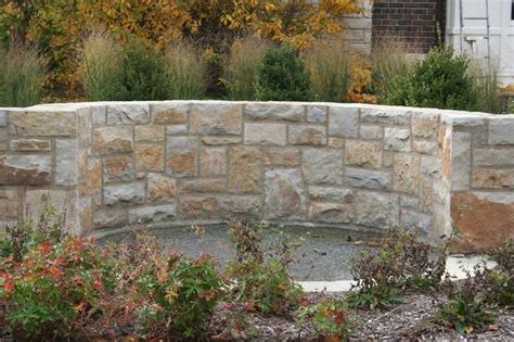Natural Stone Veneer Retaining Wall Traditional Landscape Chicago