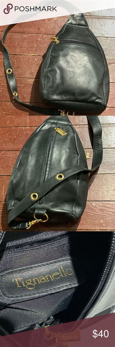 Vintage Tignanello Leather Shoulder Bag Backpack Leather Shoulder Bag