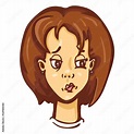 Vector Cartoon Female Character Emotion.Abashed Woman Stock Vector ...