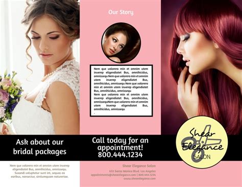 Hair Salon Style Tri Fold Brochure Template Mycreativeshop
