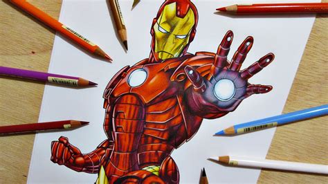 Speed Drawing Iron Man Marvel Comics Youtube
