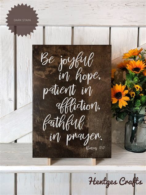 Be Joyful In Hope Patient In Affliction Faithful In Prayer Etsy