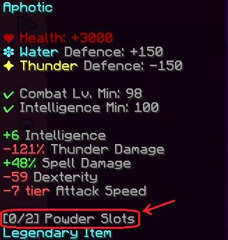 Powders are magical items used to improve armour and weapons. Guide - Powders And Powder Specials | Wynncraft Forums
