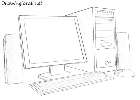 Desktop Computer Keyboard Drawing