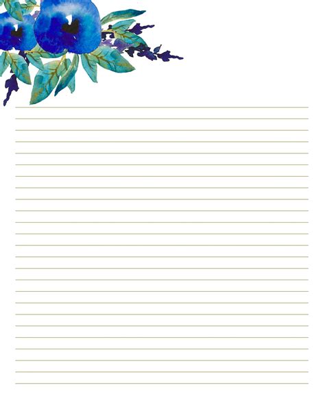 Floral Writing Paper Printables Letter Paper 85 X 11 In Floral Card