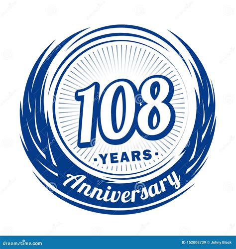 108 Years Anniversary Elegant Anniversary Design 108th Logo Stock