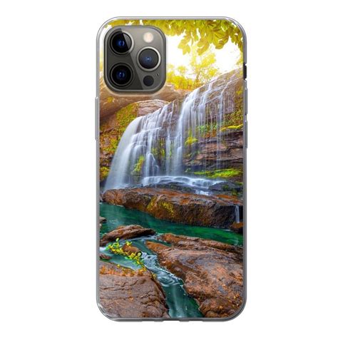 Muchowow Handyhülle Natur Wasserfall Pflanzen Bäume Sonne Handyhülle Apple Iphone 13