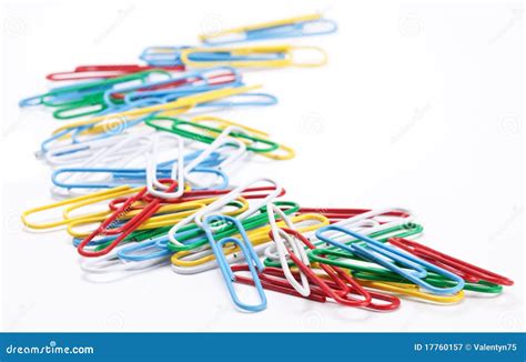 Group Of Colored Paper Clips Stock Image Image Of Paperclip