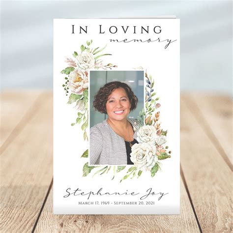 Obituary Brochure In Remember Of Loved One Funeral Program Template For
