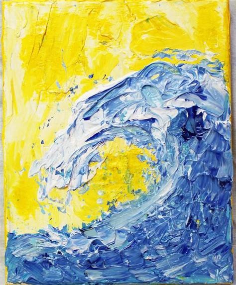 Original Abstract Acrylic Wave Painting On Canvas Wave Art Etsy