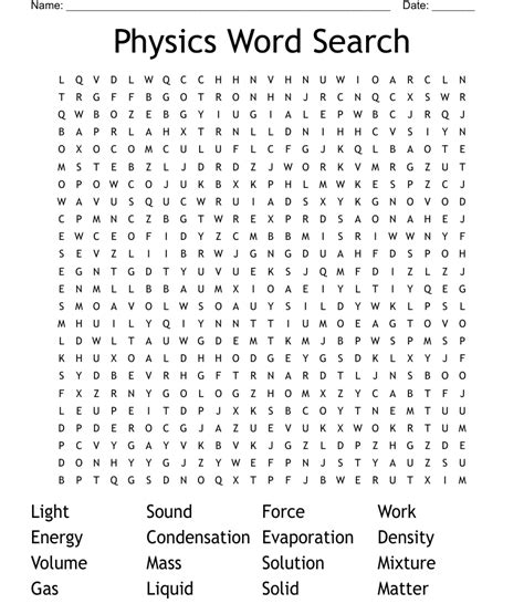 Physics Word Search Wordmint