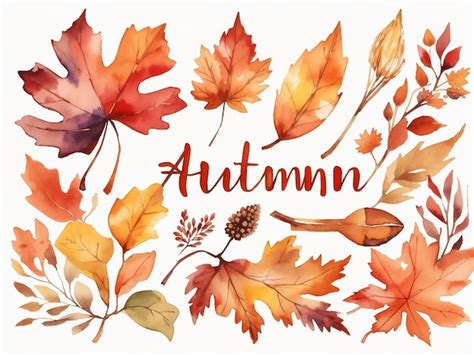 Premium Ai Image Watercolor Autumn Clip Art