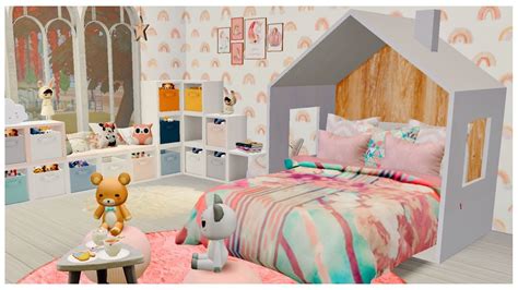 Kids Girly Bedroomcc Folder👧🏼the Sims 4 Speed Build 🦄 Pink Room Free
