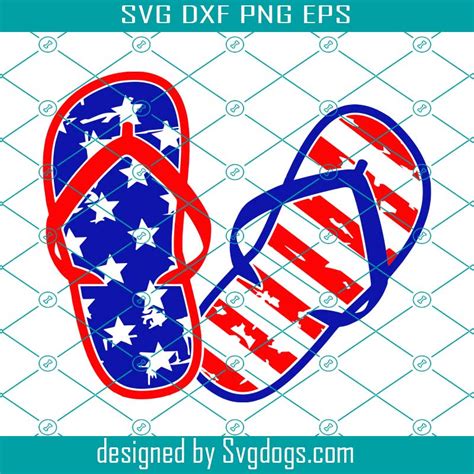 Flip Flops Svg, 4th Of July Svg, Patriotic Svg, Fourth Of July Svg
