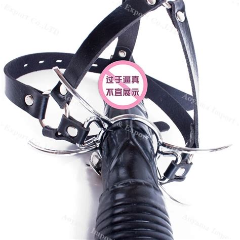 2019 New Matel Open Mouth Ball Gag Bondage Harness Type Mouth With Ring Round Dildo Gag For Men