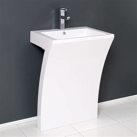 Fresca Fcb5024wh Pedestal Sinks And Bases Fresca Quadro White