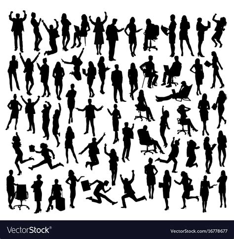 People Activity Silhouettes Royalty Free Vector Image