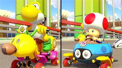 Mario Kart Deluxe Booster Pack Multiplayer Yellow Yoshi Vs Toad Lucky Cat Cup Cc