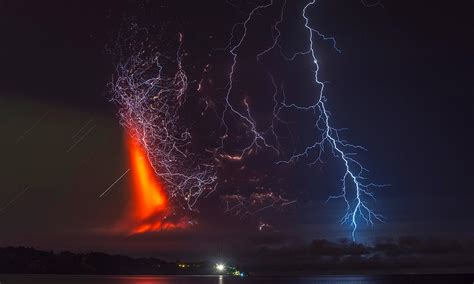 Calbuco Volcano Lightning Eruptions Volcano Chile Night Clouds