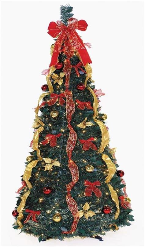 6 Ft Decorated And Pre Lit Collapsible Pop Up Christmas Tree 350 Lights