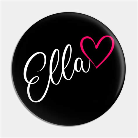 Ella Name Calligraphy Pink Heart Ella Name Kołek Teepublic Pl