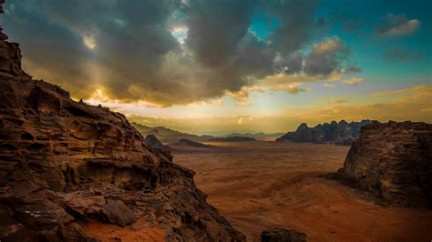 Desert And Cliff Wadi Rum Jordan Windows Spotlight Images