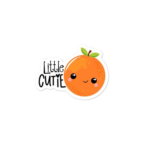 Little Cutie Orange Bubble Free Stickers Etsy