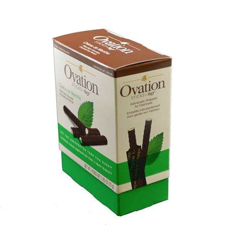 Ovation Mint Dark Chocolate Covered Candy Sticks 265 Ounce Box 6
