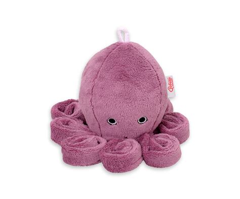 Er kann so viel sein: Kuscheltier Oktopus mit Rassel - altrosa